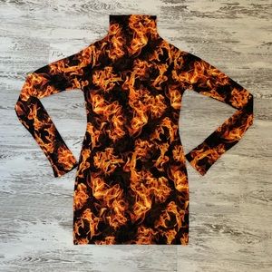 DollsKill Fierce Like Fire Mesh Dress - Brand New